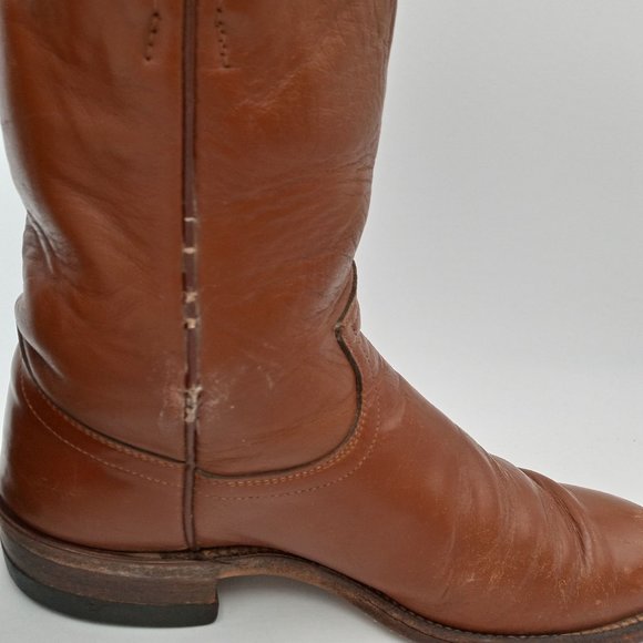 Justin Roper Cowboy Boots Womens 6 B Brown Leather Western Cowgirl Distressed - Picture 6 of 10
